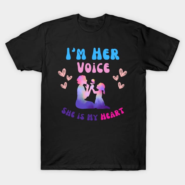 Autism Mom I'm Her Voice She is My Heart daughter Autism T-Shirt by Clouth Clothing 